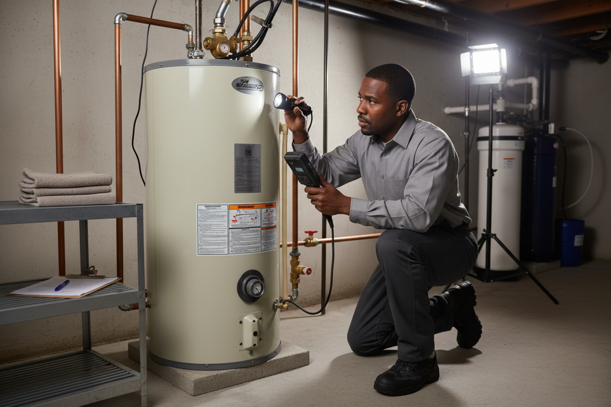 checking a water heater